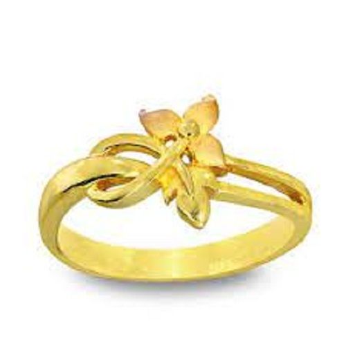 Golden Women Gold Plated Artificial Lightweight And Skin Friendly Flowers Design Ring