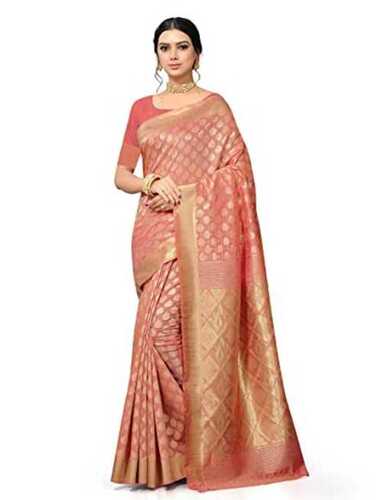 Womens Breathable And Conformable Banarasi Cotton Silk Ladies Saree