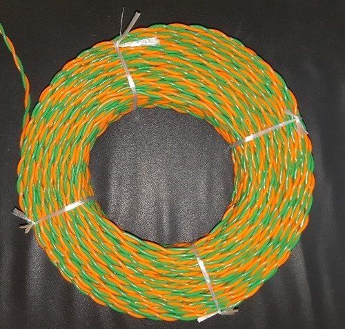 2 Core Pvc Insulated Electrical Orange And Green Power Supply Copper Wires