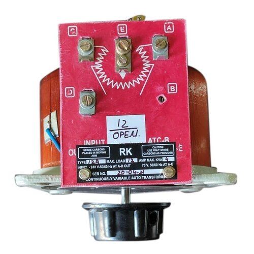 240 Volt Copper Material Single Phase 12 A Open Type Variable Transformer Frequency (Mhz): 60 Hertz (Hz)