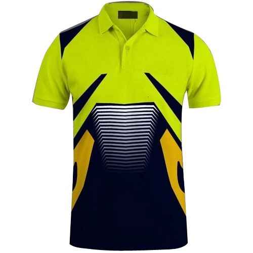 Green Printed Half Sleeves Mens-Dri-Fit-Sports-T-Shirt