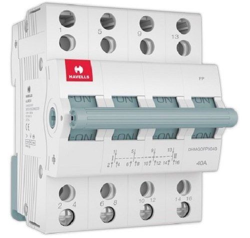 White Easy To Install Heat Resistance Manual Havells Mcb Type Changeover Switch