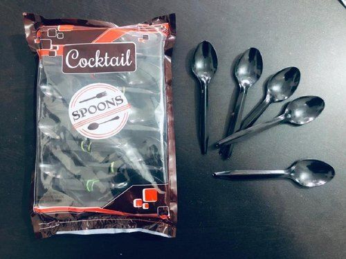 Paper Eco Friendly And Light Weight Black Cocktail Disposable Plastic Spoon For Home