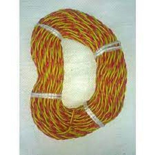 Flexible Long Lasting Red Yellow Double Core Copper Electric Wire For Domestic And Industrial Use Insulation Material: Pvc