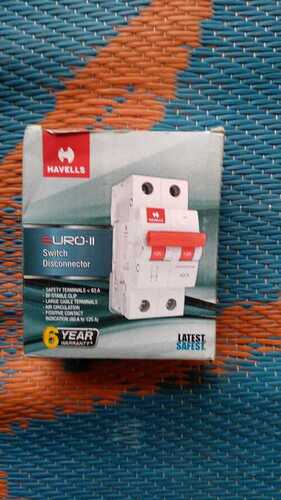 High Rating And Involve Protection Havells Pvc Plastic 40a Dp White Switch Disconnector