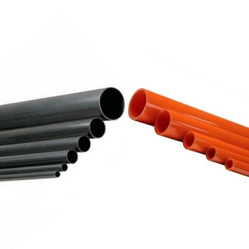 Long Durable Heavy Duty And Strong Round Orange And Black Pvc Pipe For Construction