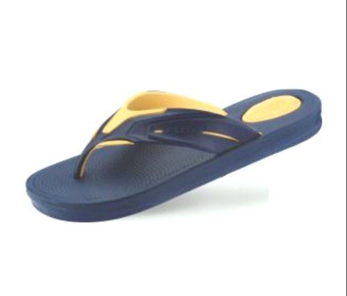 Men Daily Wear Light Weight And Comfortable Eva Blue And Yellow Flip Flop Slippers