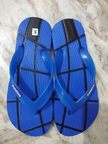 Rubber Men Regular Fit Comfortable And Light Weight Printed Blue Flip Flop Slipper