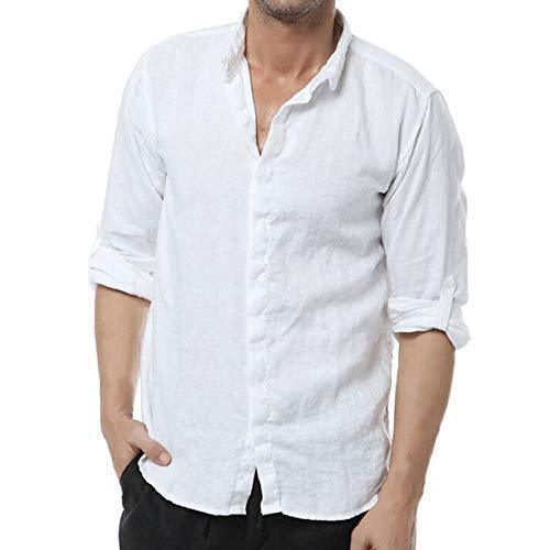 Mens Long Sleeve Comfortable And Breathable Pure Cotton White Shirts ...