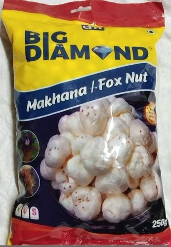 Rich In Protein White Round Big Diamond Shape Makhana Carbohydrate 68% Packaging Size 250 Gram