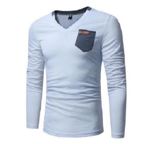 V Neck Full Sleeve Casual Wear Skin Friendly Comfortable Plain Grey T-Shirt For Men - Cotton, Size: XL/XXL, Color: Grey | Long Sleeves, Stylish & Versatile for Work or Casual Events