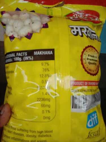 White Color Makhana Protein 70 % Light And Good Source Of Protein Packaging Size 500 Gram 