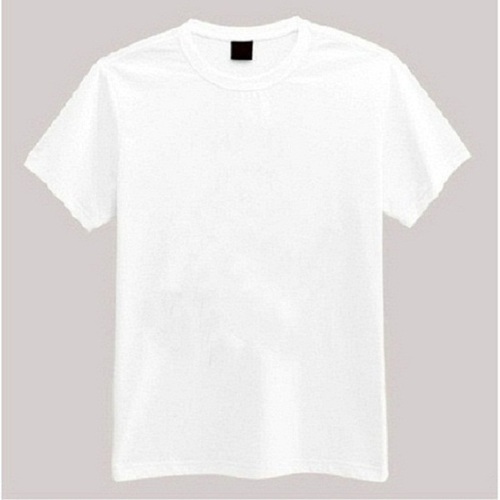 Cotton Casual Round Neck T-Shirt - XL Size, White Color, Short Sleeve Style | Versatile Plain Design for Work or Leisure