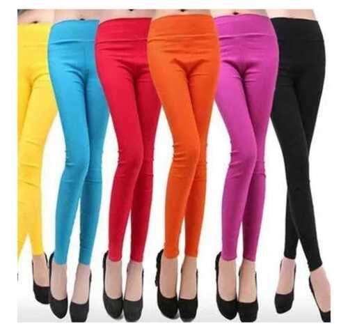 Multi Color Women Casual Wear Slim Fit Lightweight Stretchable Full Length Plain Leggings