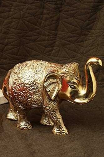 Silver Wonderful And Light Weight Golden Metal Elephant Statue For Home Decoration And Gifting