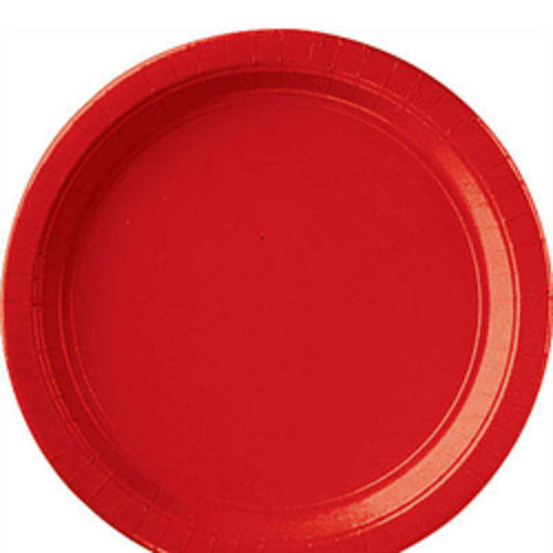 100 Percent Eco Friendly And Light Weight Red Round Shape Disposable Paper Plate 