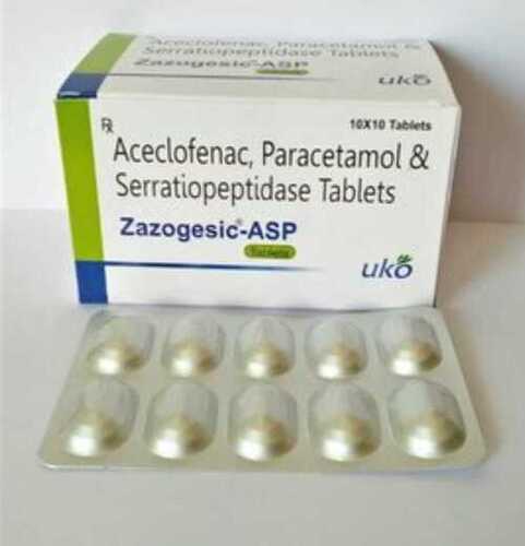 Aceclofenac Paracetamol And Serratiopeptidase Tablets, 10 X 10 Tablets Pack