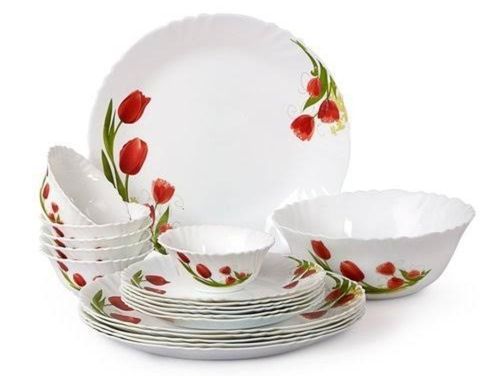 Crack Resistant Heavy Duty Long Durable Flower Printed Crockery Dining Set