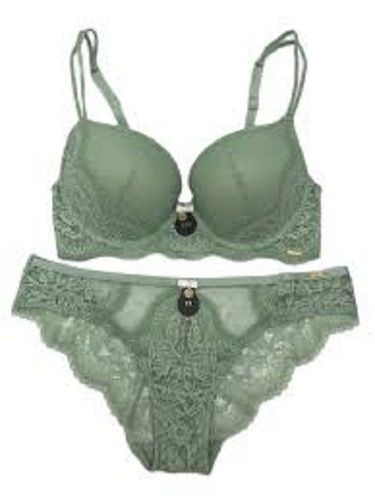 Non Padded Solid Ladies Green Cotton Bra Panty Set, Mid, Size: 34 at Rs 102/ set in Ahmedabad