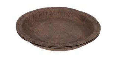 Light Weight And Eco Friendly Round Shape Brown Disposable Paper Plate
