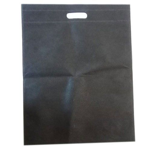 With Handle Plain Black D Cut Non Woven Bag