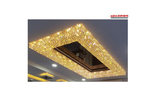 Rectangle Shape With Led Light Ceiling Mounted Glass Chandelier Light Size 8x4feet