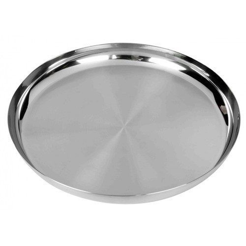 Glossy Finish And Rust Resistant Round Silver Stainless Steel Dinner Plate