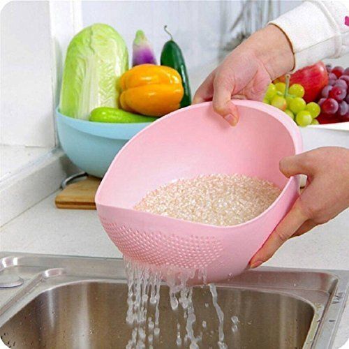 Ketsaal Plastic Material Pink Bowl Strainer For Washing Fruits And Vegetables Application: Kitchen