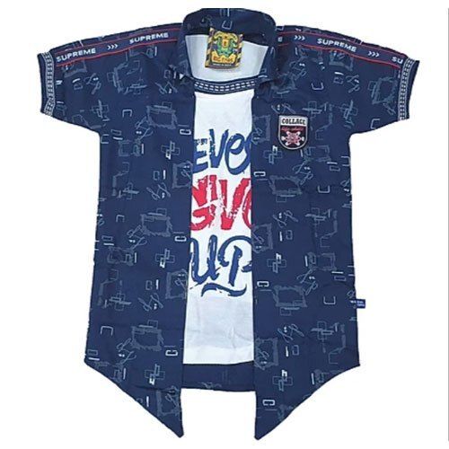 Kid Half Sleeves Breathable And Comfortable Casual Wear Soft Cotton Printed Shirt Age Group: 3-5 Year