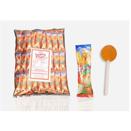 Mouthwatering Delicious Tasty Sweet Rich Fruit Taste Orange Lollipop Candy Fat Contains (%): 4 Grams (G)