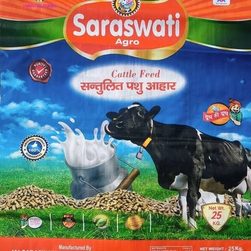 गाय के लिए 25 किलोग्राम सरस्वती एग्रो कैटल फीड का पैक