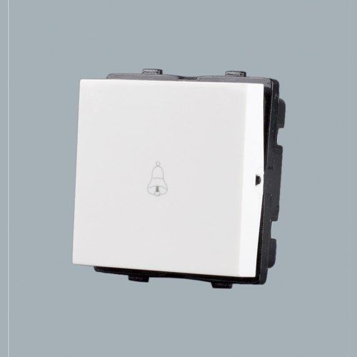 White Rectangular Polycarbonate Bell Push Switch For Home Uses , Rated Current 10 Ampere Contact Resistance: 2 Ohm   (Î©)