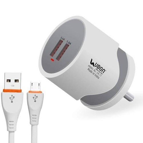 White Colour Ubon Ch11 Mobile Charger For Listening Music With 6 Months Warranty Body Material: Plastic