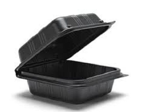 Eco-Friendly Lightweight Rectangular Air Tight Lids Black Disposable Plastic Food Container