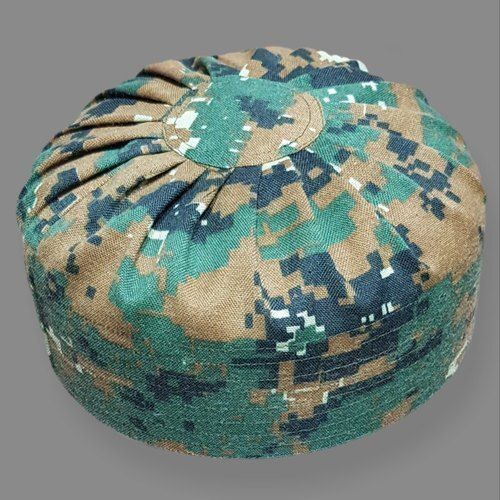 Comfortable Fitted Easy To Wear Skin Friendly Cotton Green Printed Muslim Cap