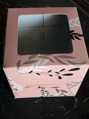 Matte Lamination Excellent Shape Of Set Of Transparent Pink White Window Cupcake Boxes