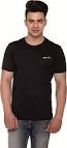 Fashionable Comfortable Men Black Cotton T Shirt