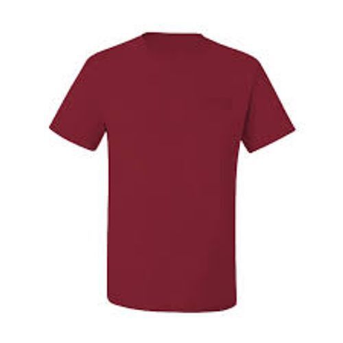 Purple Fashionable Comfortable Men'S Cotton Maroon T- Shirt 