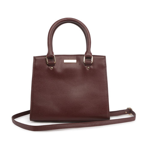 Imars Maroon Solid Satchel Handbag Design: Solid/Plain