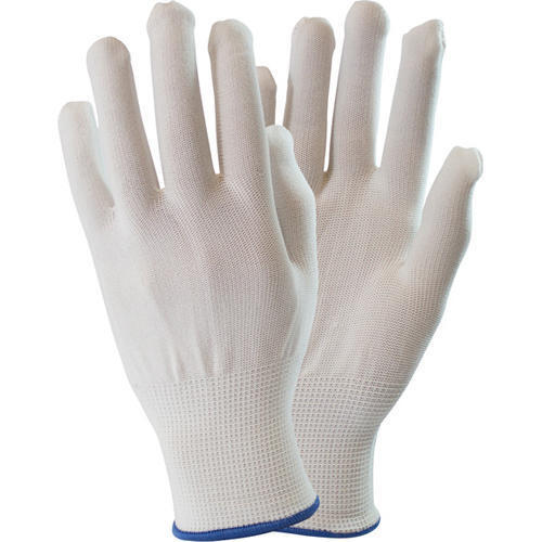 Moisture Proof And Reusable Full Finger Safety Plain White Cotton Hand Gloves