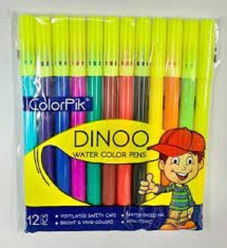 12 Shades Non-Toxic Watercolor Super Smooth And Light Weight Circular Sketch Pen 