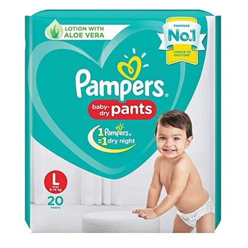 White Pampers Baby All Round Protection Diapers Pants, Large Size 