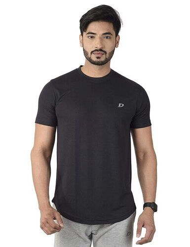 Classic Design T Shirt Regular Fit Half Sleeve Pure Cotton For Men Black Age Group: 18-22