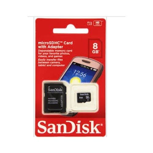  हीट रेज़िस्टेंस और इस्तेमाल में आसान बैकअप स्पेस सैनडिस्क 8 जीबी माइक्रो एसडी कार्ड 