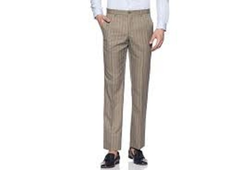 Hemp Brown Textured Premium Wool Blend Pant For Men
