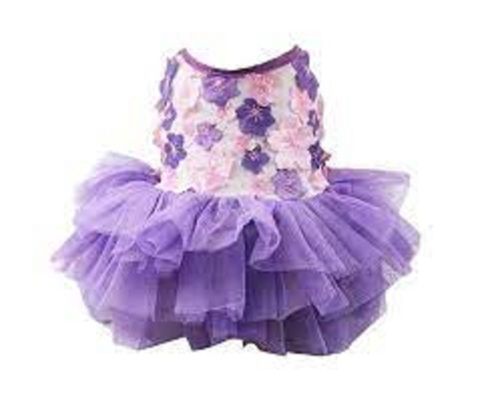 Perfect Designer Material Comfortable And Easy To Use Lavender Party Wear Baby Frock Age Group: 3-4