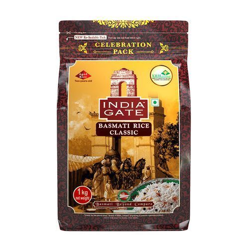 Refined And Polished Classic Pure Basmati Rice , 1 Kg Pouch 