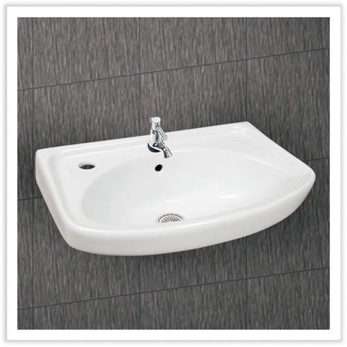 Comfortable Crack Proof And Wall Mounted Fine Finish Rectangular White Ceramic Wash Basin