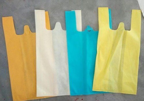 Light Weight And Reusable Plain Multi Color Non Woven Carry Bags With Patch Handle 