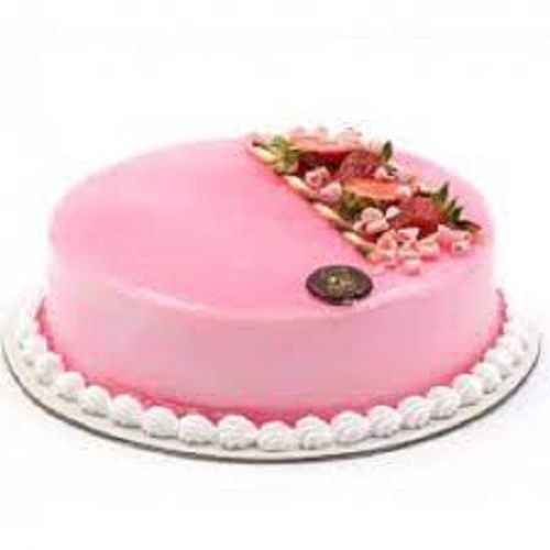 Mouth Watering Digest Delicious Sweet Taste Round Strawberry Vanilla Cake